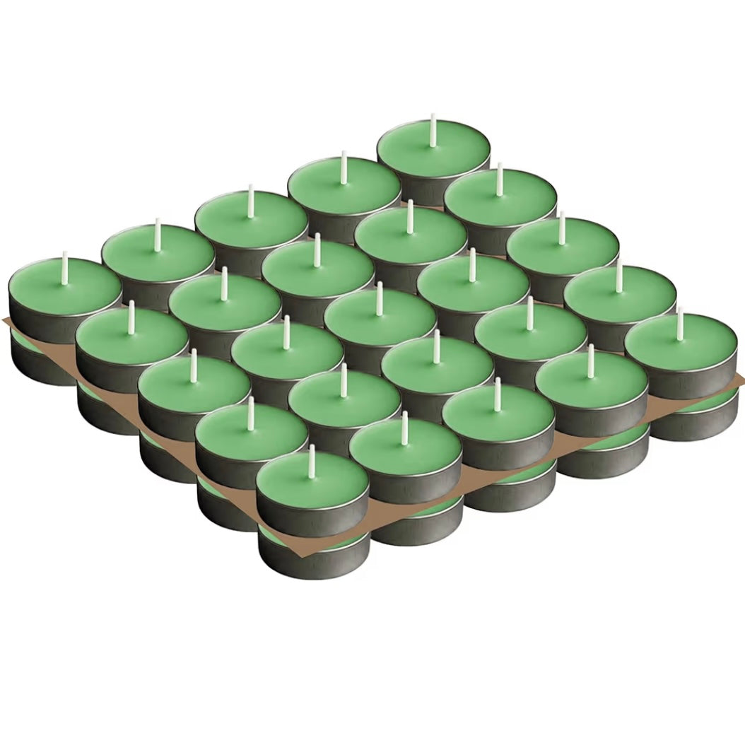 Light Green Tealight Candles | Pack of 50 | Unscented Purified Wax Candles | Smokeless, Dripless, Long Lasting | Perfect for Diwali, Christmas, Home Decoration & Festivals