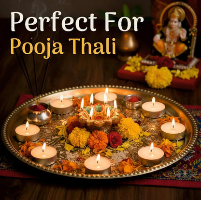 White Tealight Candles | Pack of 100 | Unscented Purified Wax Candles | Upto 3 Hour Burn Time | Smokeless & Dripless | Perfect for Diwali, Christmas, Celebration & Decoration