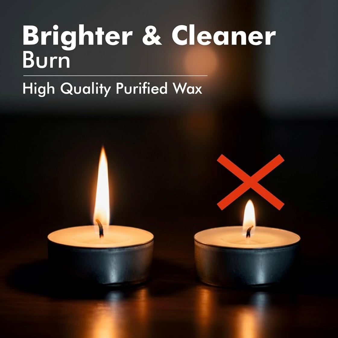 White Tealight Candles | Pack of 100 | Unscented Purified Wax Candles | Upto 3 Hour Burn Time | Smokeless & Dripless | Perfect for Diwali, Christmas, Celebration & Decoration