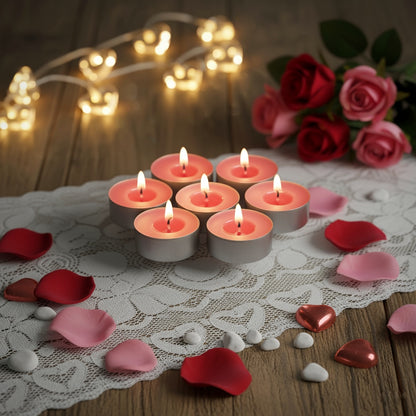Pink Tealight Candles | Pack of 50 | Unscented Purified Wax Candles | Smokeless, Dripless, Long Lasting | Perfect for Diwali, Christmas, Home Decoration & Festivals