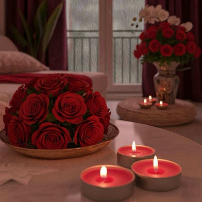 Red Tealight Candles | Pack of 50 | Unscented Purified Wax Candles | Smokeless, Dripless, Long Lasting | Perfect for Diwali, Christmas, Home Decoration & Festivals