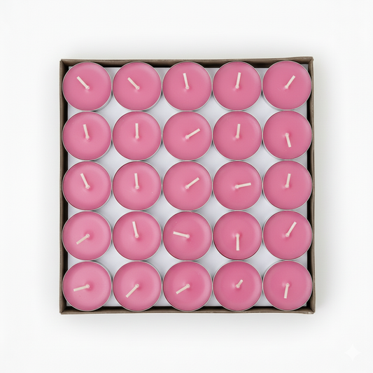 Pink Tealight Candles | Pack of 50 | Unscented Purified Wax Candles | Smokeless, Dripless, Long Lasting | Perfect for Diwali, Christmas, Home Decoration & Festivals