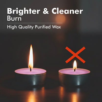 Purple Tealight Candles | Pack of 50 | Unscented Purified Wax Candles | Smokeless, Dripless, Long Lasting | Perfect for Diwali, Christmas, Home Decoration & Festivals | Lavendar Candles